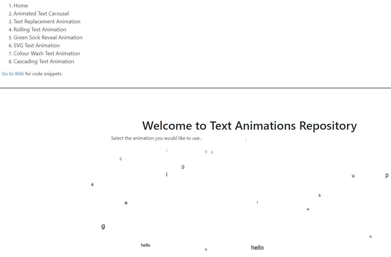 Text Animations Repository - The Utopian Fool